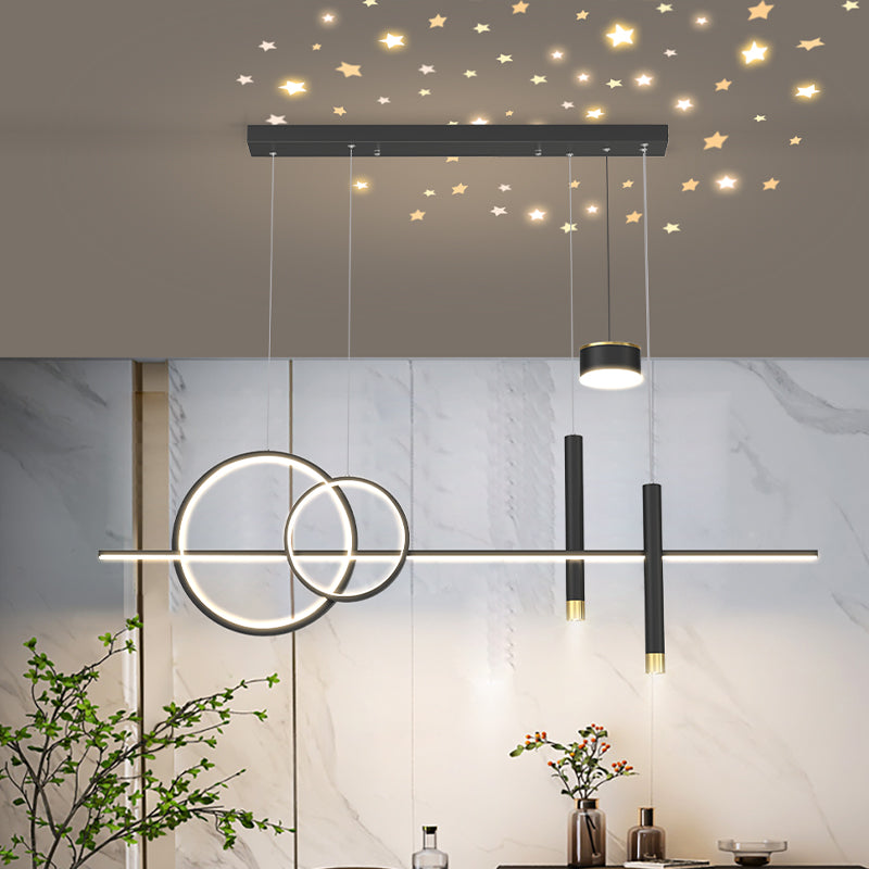 Contemporary Style Linear Island Lighting Metal Island Light Fixtures