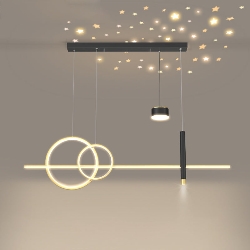 Contemporary Style Linear Island Lighting Metal Island Light Fixtures