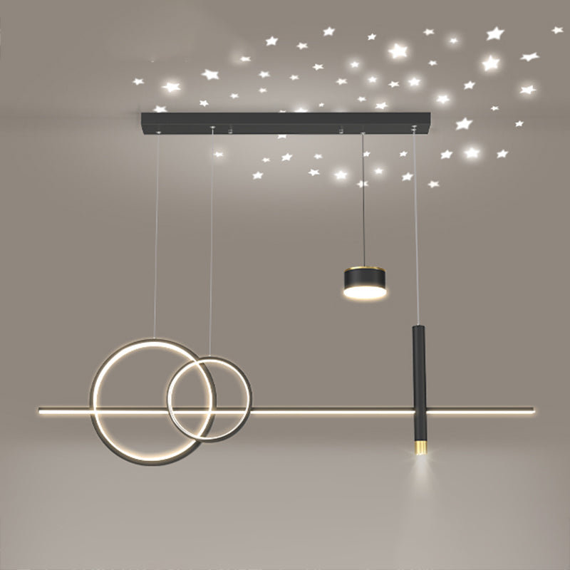 Contemporary Style Linear Island Lighting Metal Island Light Fixtures