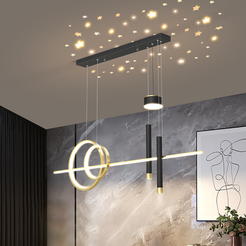 Contemporary Style Linear Island Lighting Metal Island Light Fixtures