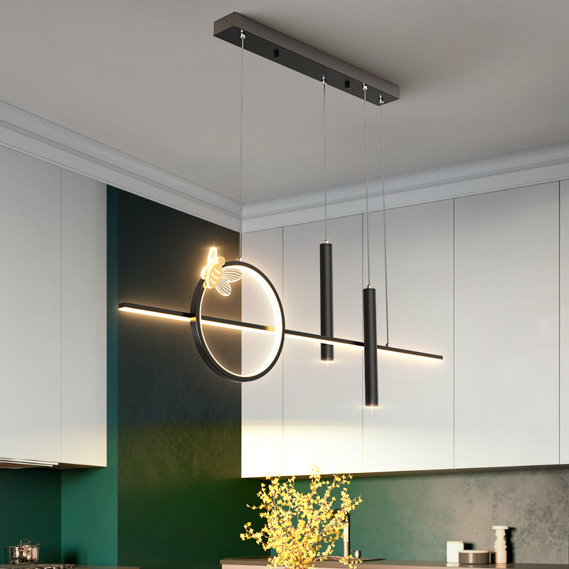 Contemporary Style Linear Island Pendant Lights Metal Island Light Fixtures