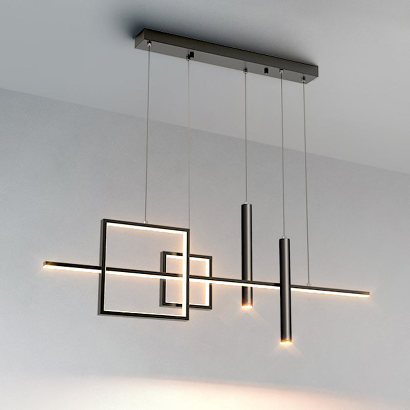 Contemporary Style Linear Island Pendant Lights Metal Island Light Fixtures