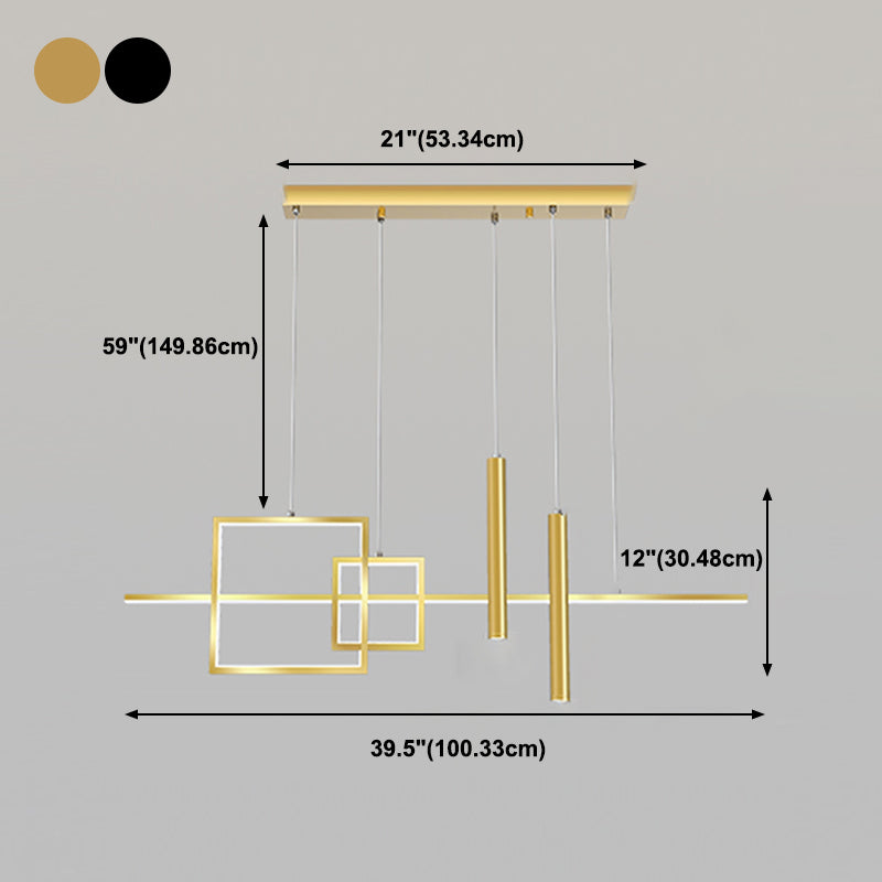 Contemporary Style Linear Island Pendant Lights Metal Island Light Fixtures