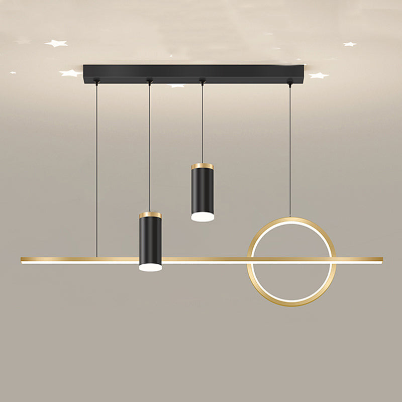 Contemporary Style Linear Island Lighting Metal 4 Light Island Light Fixtures