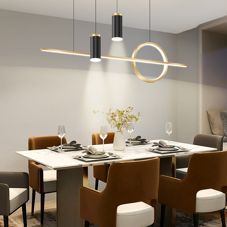 Contemporary Style Linear Island Lighting Metal 4 Light Island Light Fixtures