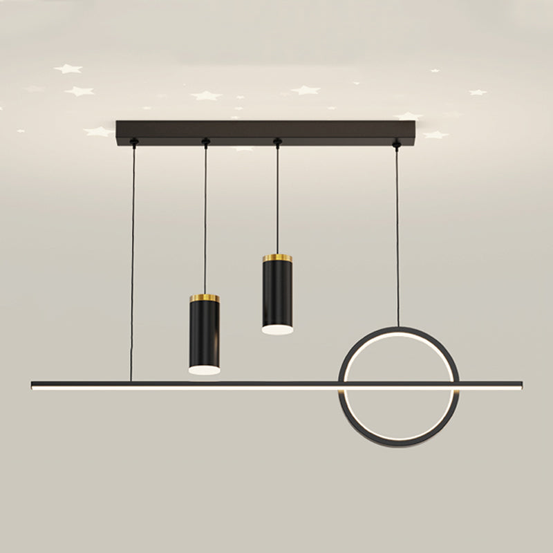 Contemporary Style Linear Island Lighting Metal 4 Light Island Light Fixtures