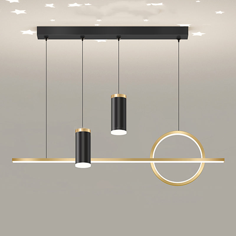 Contemporary Style Linear Island Lighting Metal 4 Light Island Light Fixtures