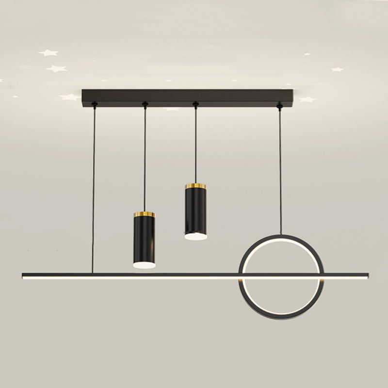 Contemporary Style Linear Island Lighting Metal 4 Light Island Light Fixtures