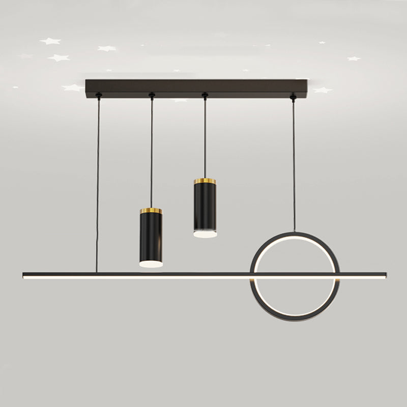 Contemporary Style Linear Island Lighting Metal 4 Light Island Light Fixtures