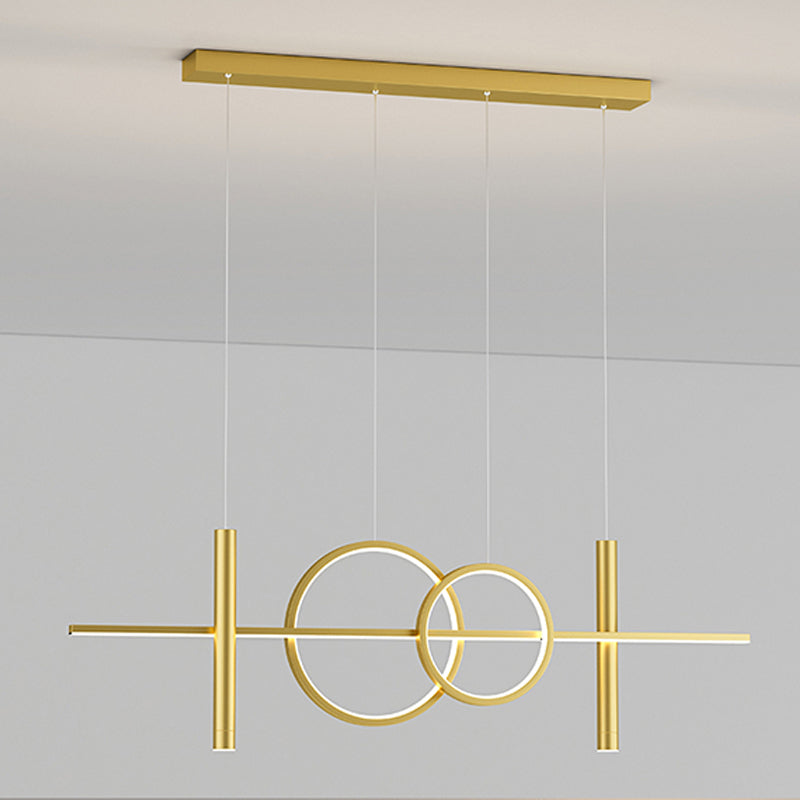 Contemporary Style Linear Island Lighting Metal 4 Light Island Lighting Fixtures