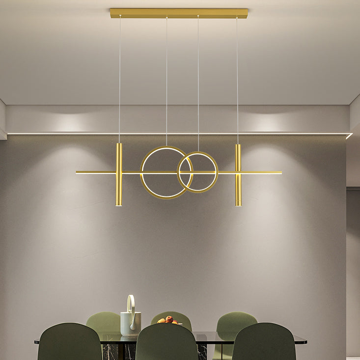 Contemporary Style Linear Island Lighting Metal 4 Light Island Lighting Fixtures