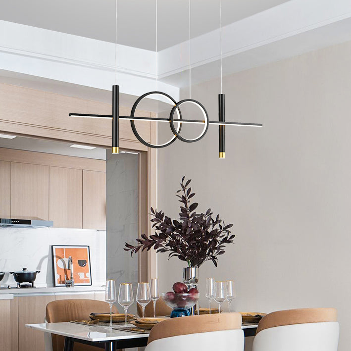 Contemporary Style Linear Island Lighting Metal 4 Light Island Lighting Fixtures