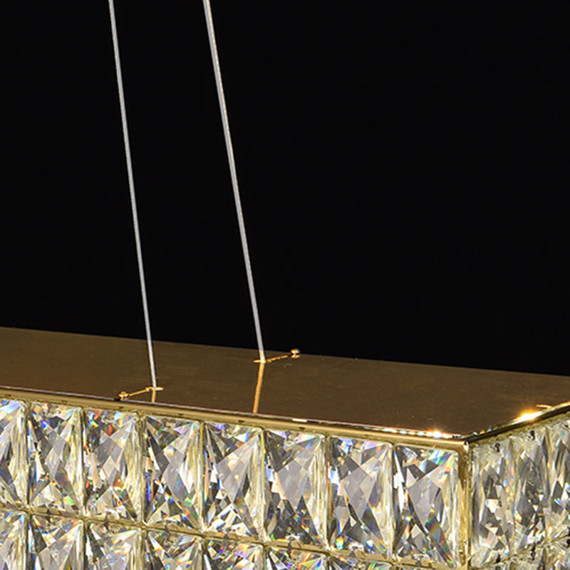 Contemporary Style Rectangle Shape Island Light Crystal 1 Light Island Lighting