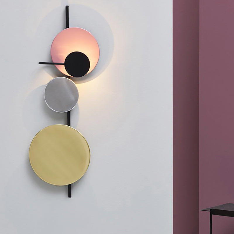 Nordic Style Metal Wall Light Colorful Geometric Wall Sconce for Bedroom