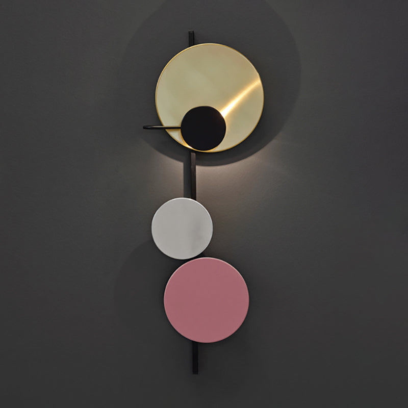 Nordic Style Metal Wall Light Colorful Geometric Wall Sconce for Bedroom