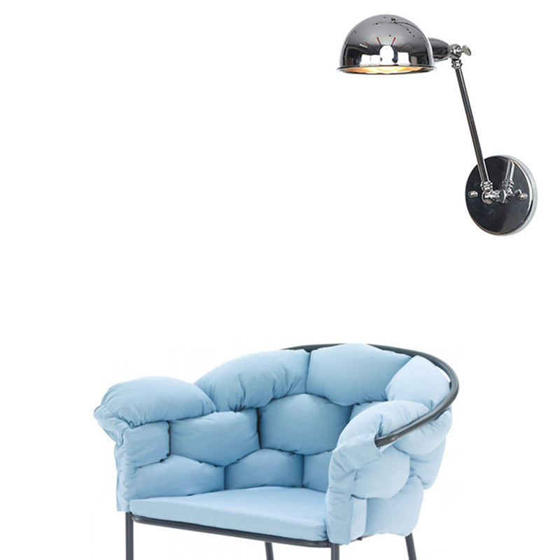 American Style Metal Wall Light Chrome Adjustable Wall Sconce for Bedroom