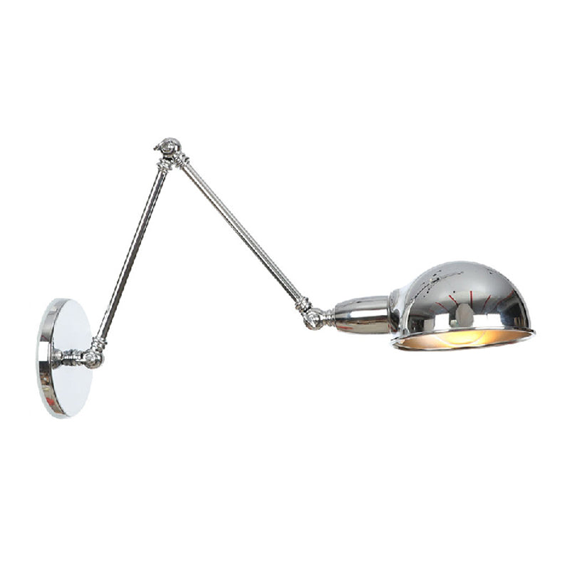 American Style Metal Wall Light Chrome Adjustable Wall Sconce for Bedroom