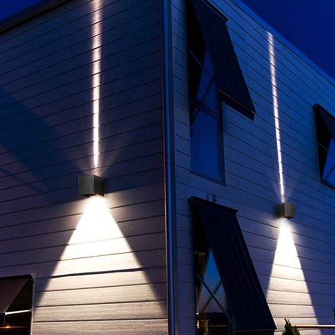 Modern Aluminum Wall Light Cube Shape 2 Lights LED Wall Washer for Outdoors