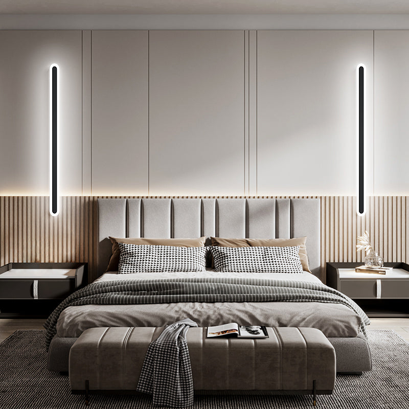 Luz de pared de metal de forma lineal Estilo moderno de 1 luces Luz de pared de 1 luces