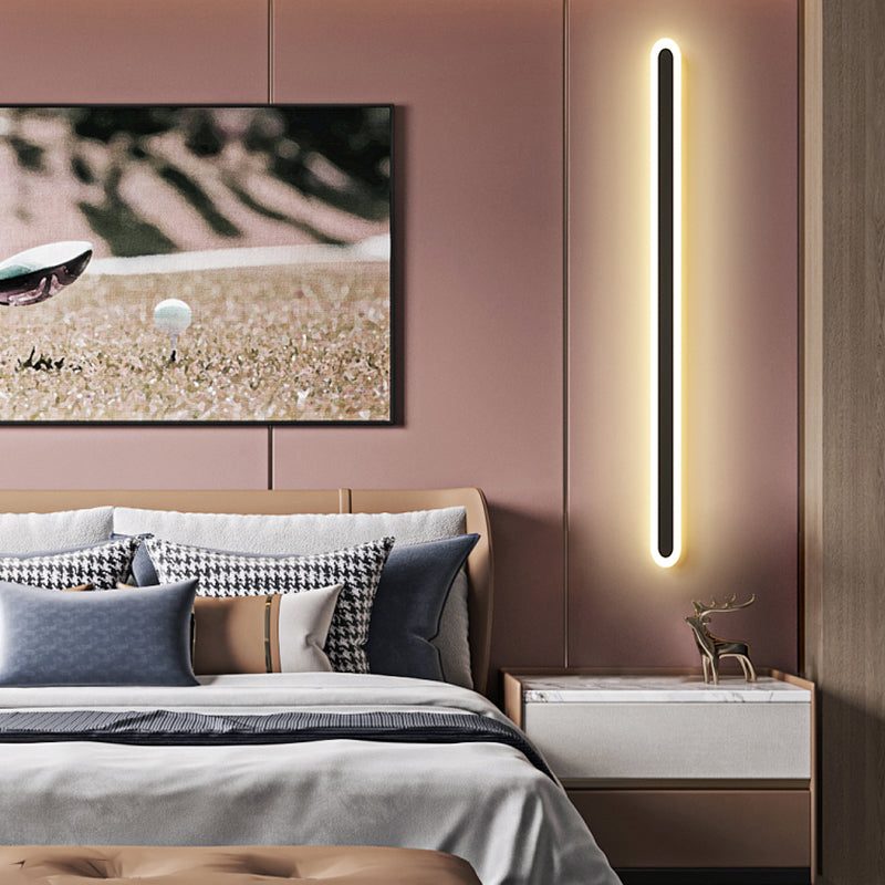 Luz de pared de metal de forma lineal Estilo moderno de 1 luces Luz de pared de 1 luces