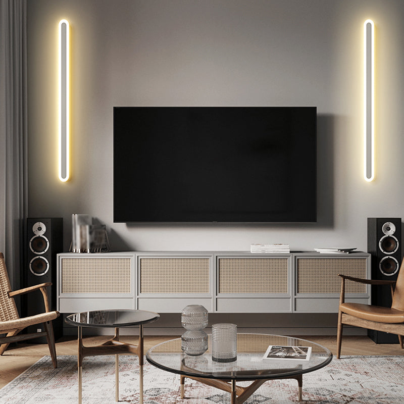 Luz de pared de metal de forma lineal Estilo moderno de 1 luces Luz de pared de 1 luces