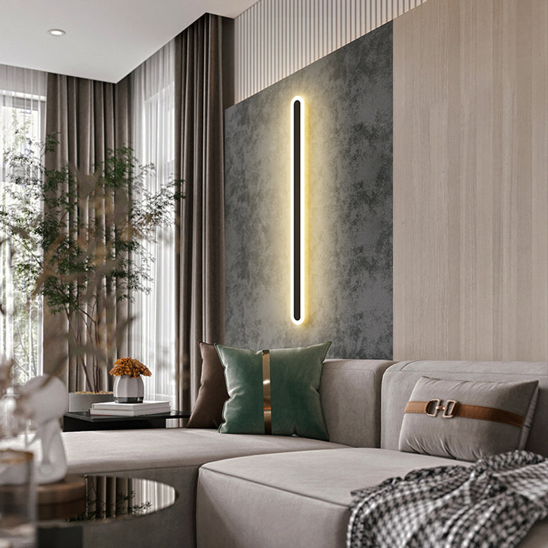 Luz de pared de metal de forma lineal Estilo moderno de 1 luces Luz de pared de 1 luces