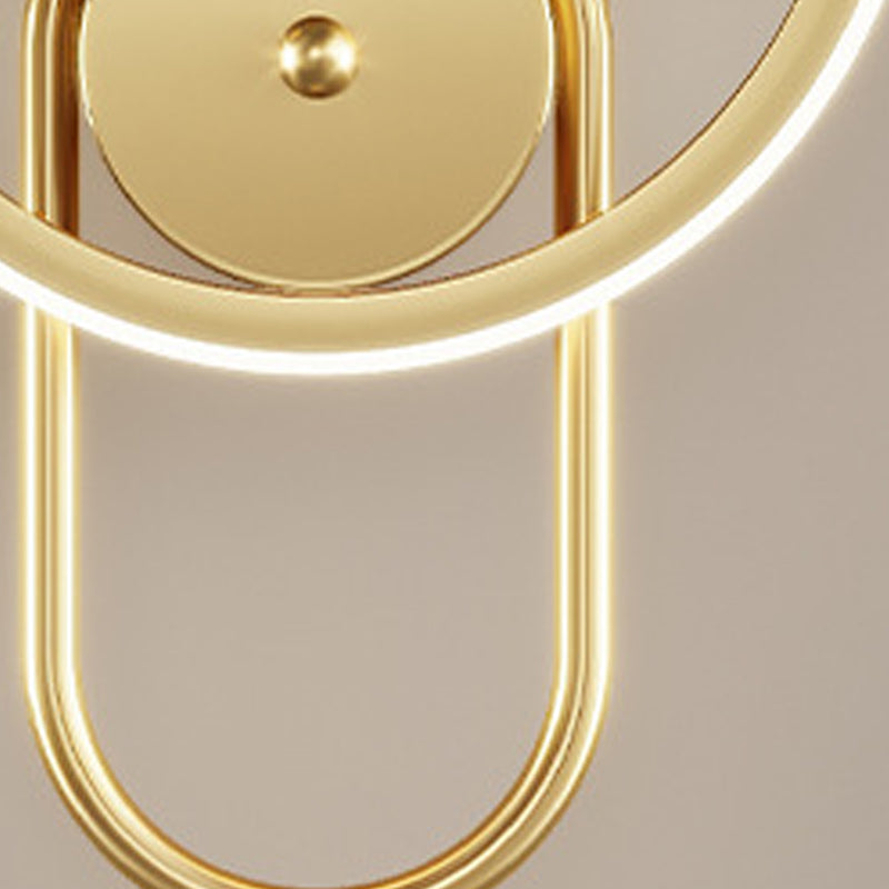 Round Shape Glass Wall Light Modern Style 2 Lights Wall Mount Light