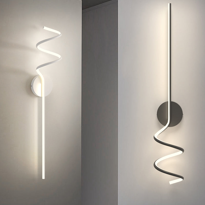 Modern Style Linear Shape Wall Sconce Metal 1 Light Wall Lighting for Living Room
