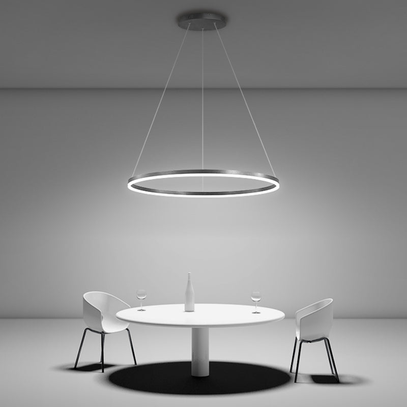 Modern Aluminum Ceiling Hung Fixture Brown Circle Down Lighting Pendant