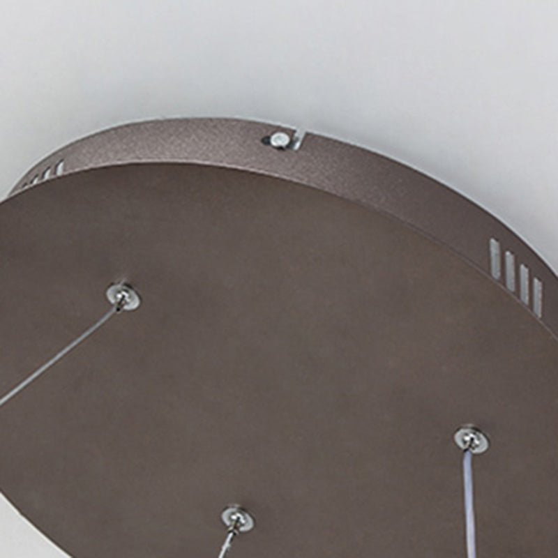 Modern Aluminum Ceiling Hung Fixture Brown Circle Down Lighting Pendant