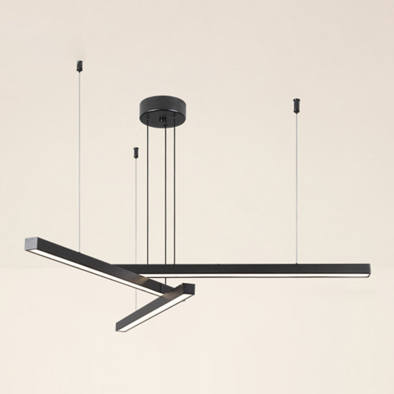 Modern Style Chandelier Lighting Fixtures Metal Linear Hanging Chandelier