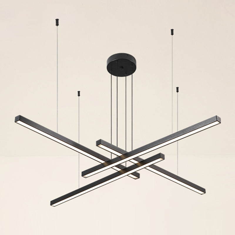 Modern Style Chandelier Lighting Fixtures Metal Linear Hanging Chandelier