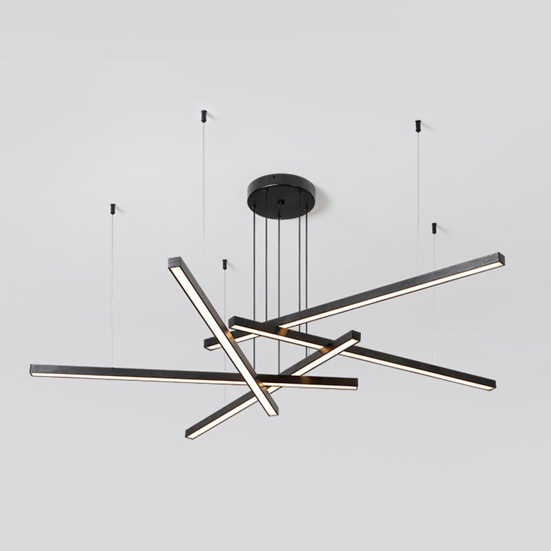 Modern Style Chandelier Lighting Fixtures Metal Linear Hanging Chandelier