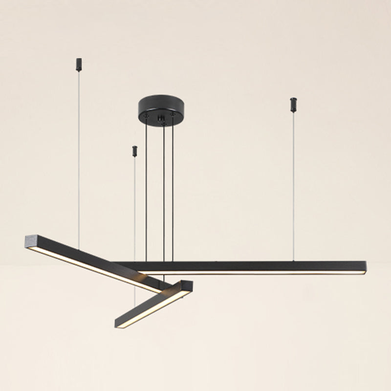 Modern Style Chandelier Lighting Fixtures Metal Linear Hanging Chandelier
