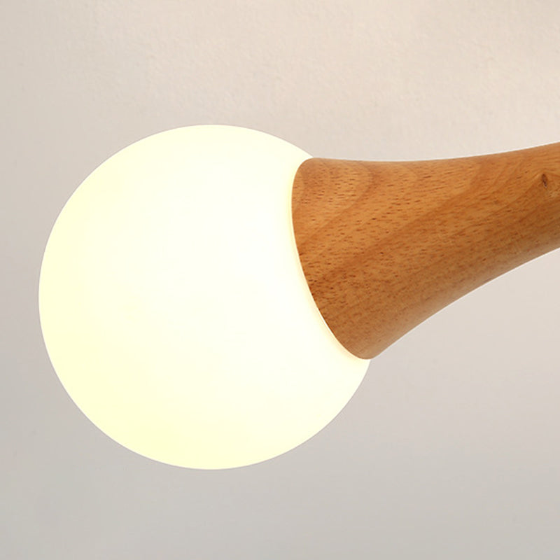 Nordic Sputnik Ceiling Chandelier Wooden Dining Room Suspension Light