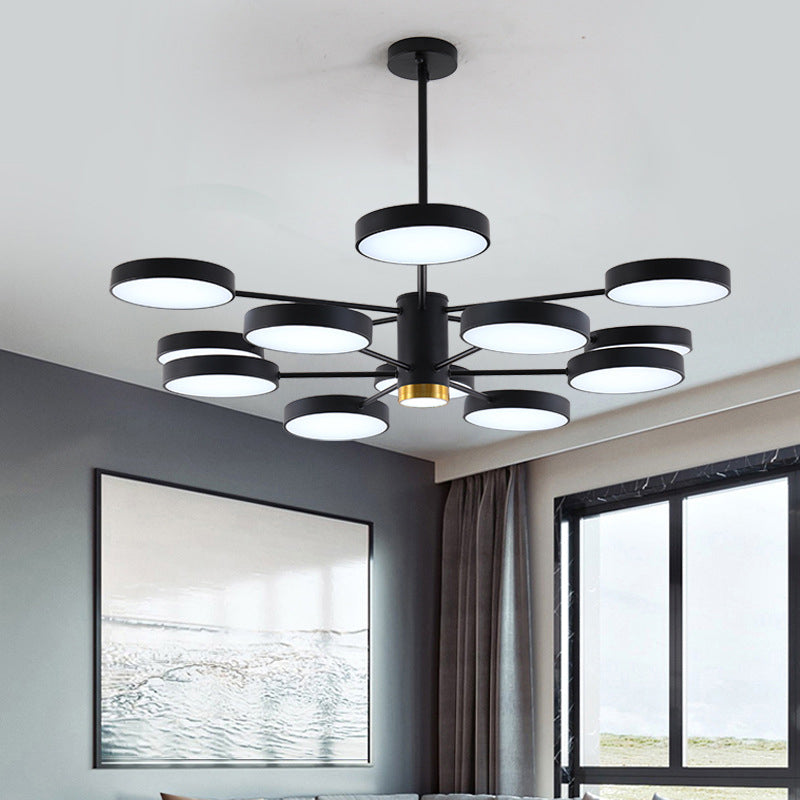 Metal Round Shape Hanging Ceiling Light Modern Style Multi Lights Hanging Light