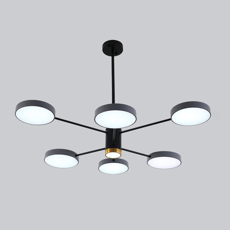 Metal Round Shape Hanging Ceiling Light Modern Style Multi Lights Hanging Light