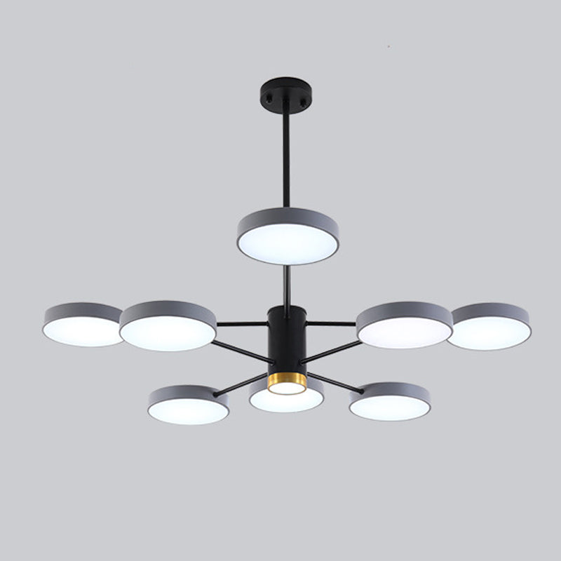 Metal Round Shape Hanging Ceiling Light Modern Style Multi Lights Hanging Light