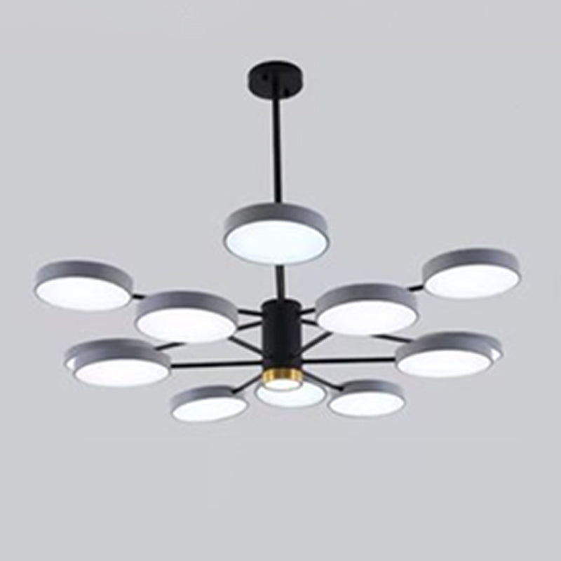 Metal Round Shape Hanging Ceiling Light Modern Style Multi Lights Hanging Light