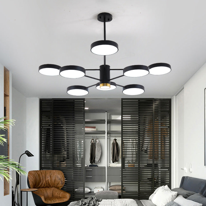 Metal Round Shape Hanging Ceiling Light Modern Style Multi Lights Hanging Light