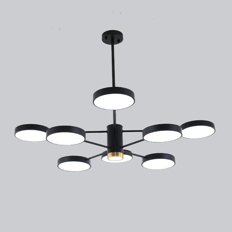 Metal Round Shape Hanging Ceiling Light Modern Style Multi Lights Hanging Light