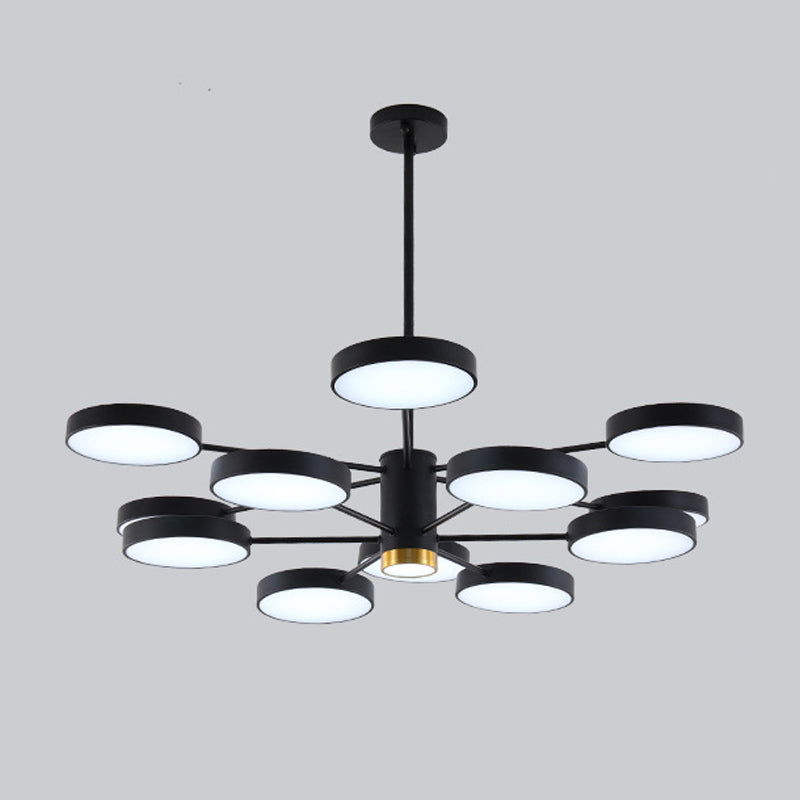 Metal Round Shape Hanging Ceiling Light Modern Style Multi Lights Hanging Light