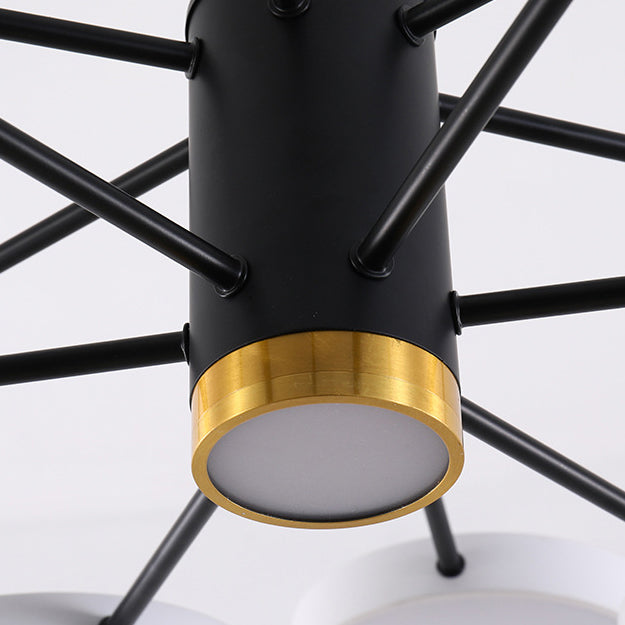 Metal Round Shape Hanging Ceiling Light Modern Style Multi Lights Hanging Light