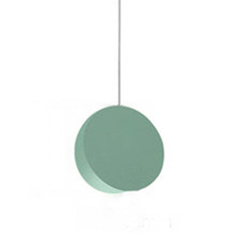 Macaron Style Hanging Light Fixture 1-Light Pendant Lamp with Iron Shade for Bedroom