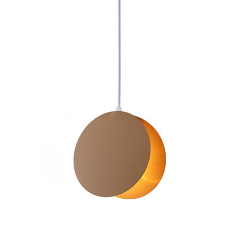 Macaron Style Hanging Light Fixture 1-Light Pendant Lamp with Iron Shade for Bedroom