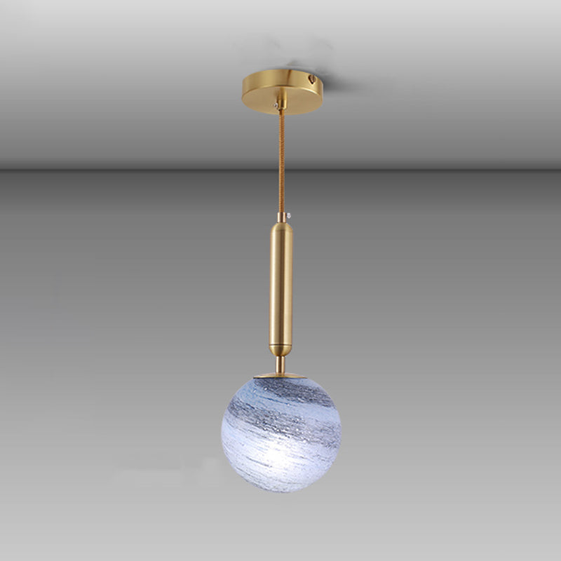 Brass Small Pendant Light Modern 1 Bulb Metal Hanging Lamp for Bedroom