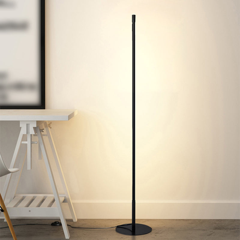 1-Light Strip Shape Floor Light Modern Style Floor Standing Light with Acrylic Shade
