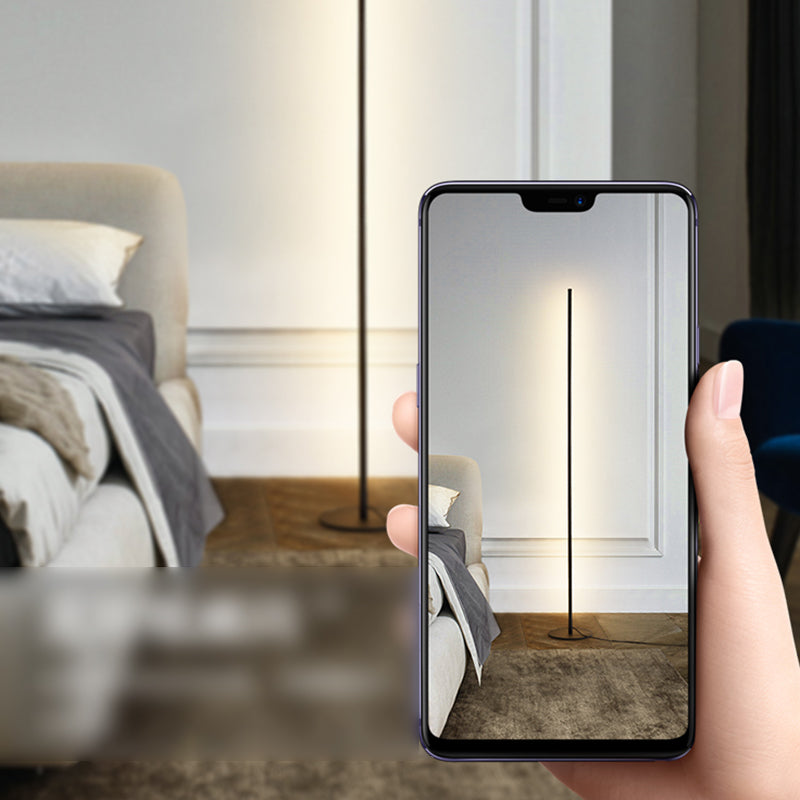 1-Light Strip Shape Floor Light Modern Style Floor Standing Light with Acrylic Shade