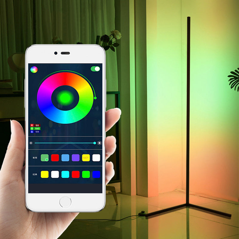 Modern Aluminium Simple Floor Lamp Geometric Line LED Floor Light for Bedroom