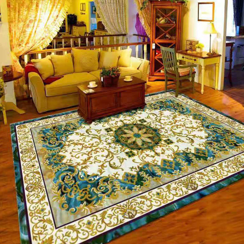 Wine Red Graphic Rug Polyester Luxury Rug Stain Resistant Rug for Drawing Room